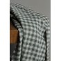 tissu broderie carreaux vert et écru