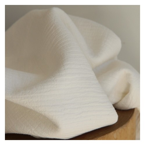 joli tissu seersucker écru - un chat sur un fil