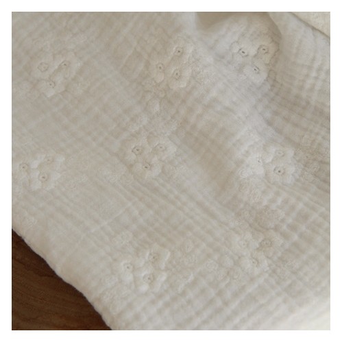 jolie double gaze en coton avec broderies