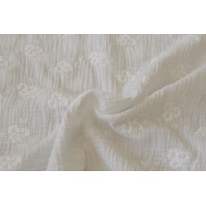 tissu en double gaze brodée pour coudre robe, blouse