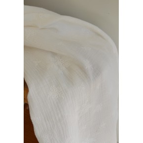 jolie double gaze en coton avec broderies