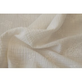 sublime tissu brodé en double gaze de coton