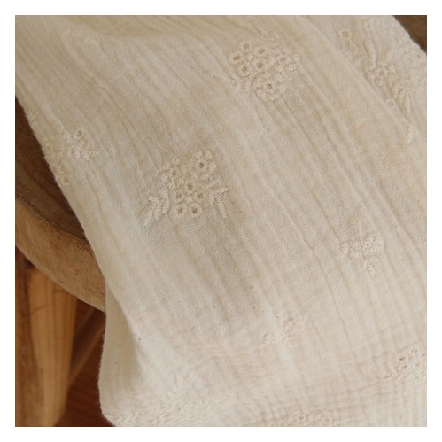 jolie double gaze brodée - écru