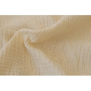 sublime tissu brodé en double gaze de coton