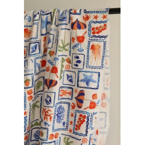 tissu motif bord de mer - un chat sur un fil