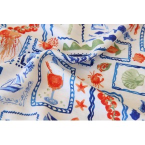 viscose crêpe imprimé carte postale