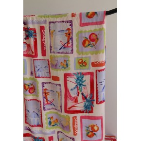 viscose imprimée carte postale - un chat sur un fil