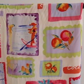 tissu viscose fine et fluide - un chat sur un fil