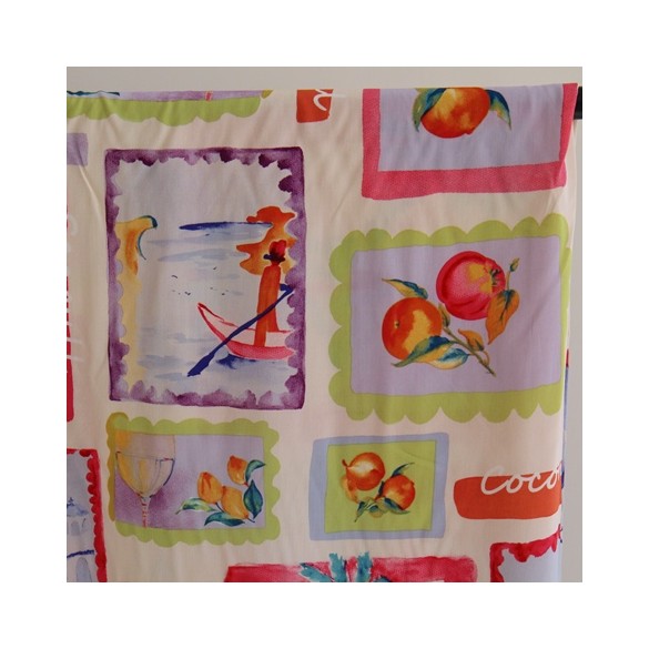 tissu viscose fine et fluide - un chat sur un fil