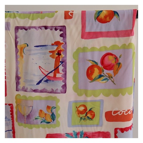 tissu viscose fine et fluide - un chat sur un fil