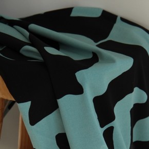 twill de viscose imprimé - un chat sur un fil