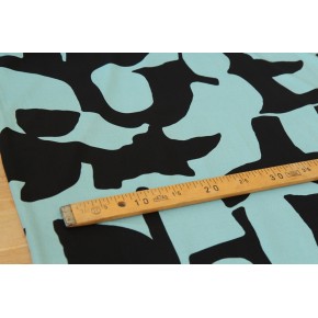 twill de viscose bleu glacier et noir - un chat sur un fil