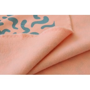 tissu sweat abstrait rose pêche et bleu - un chat sur un fil