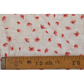tissu voile de coton imprimé fleurs rouges