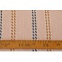 tissu en twill de coton rose avec rayures bleu et caramel