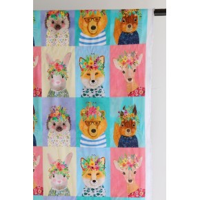 tissu popeline coton - animaux de la forêt