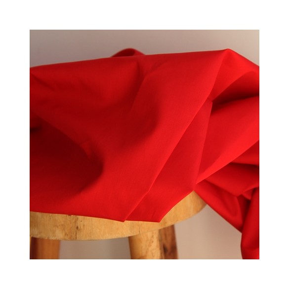 tissu en popeline de coton - rouge