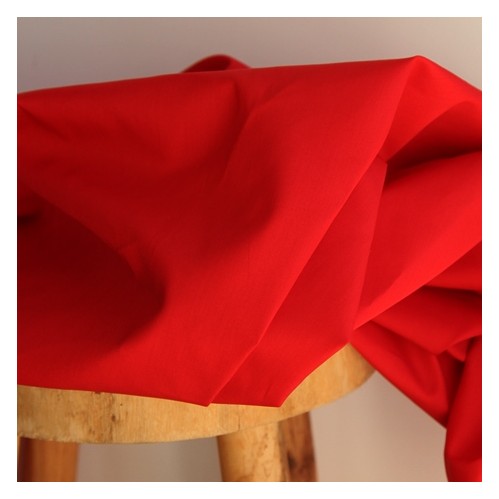 tissu en popeline de coton - rouge