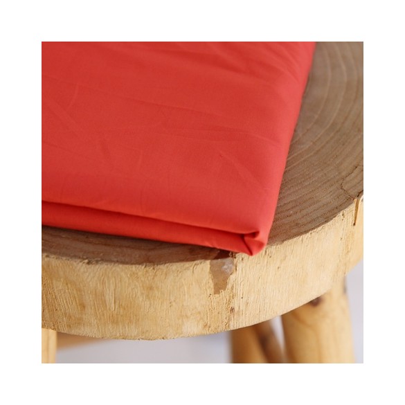 coton uni rouge orange - un chat sur un fil