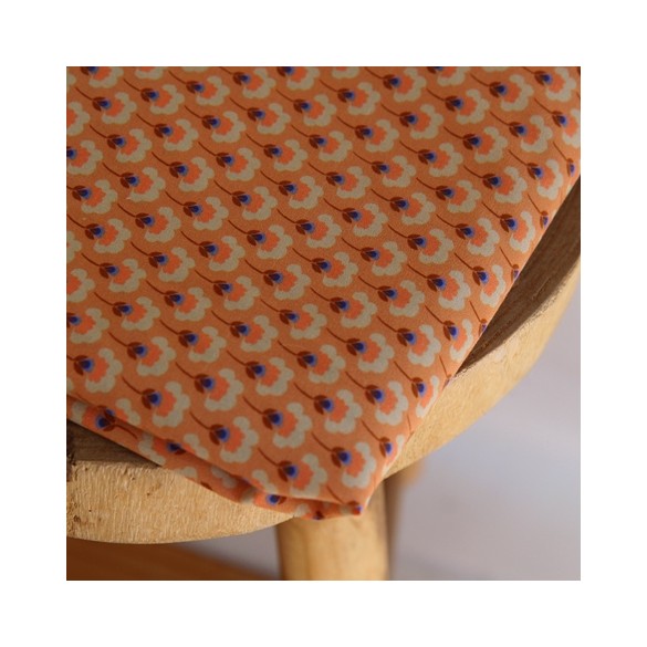 coton imprimé fleurs - popeline upcyclée