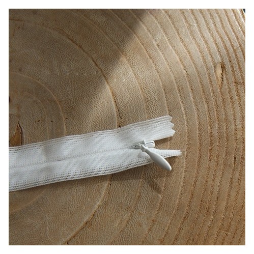 zip invisible 30 cm blanc - un chat sur un fil