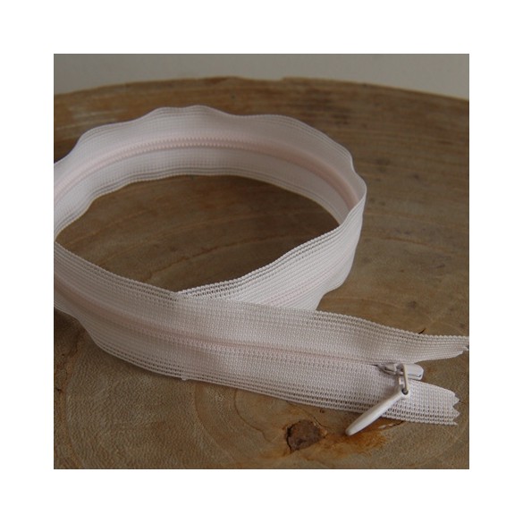 zip invisible 30 cm rose clair  - un chat sur un fil