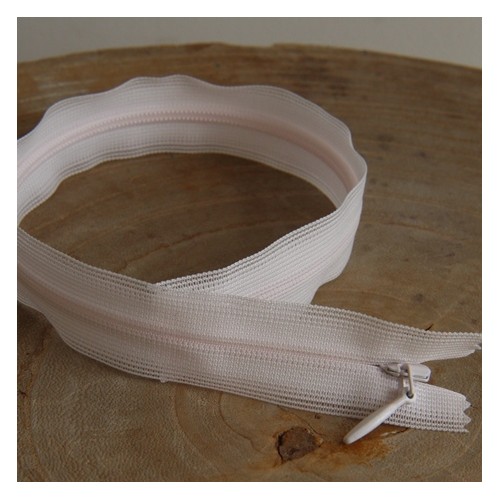 zip invisible 30 cm rose clair  - un chat sur un fil