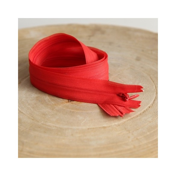 fermeture invisible rouge 65 cm - un chat sur un fil