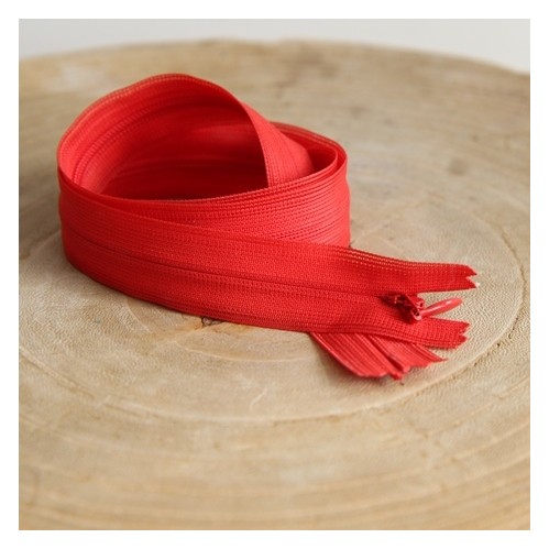 fermeture invisible rouge 65 cm - un chat sur un fil