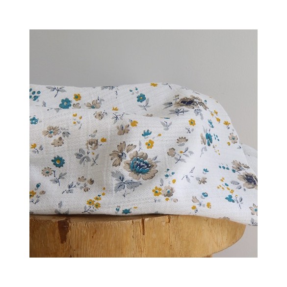tissu coton fleurs - collection upcycling