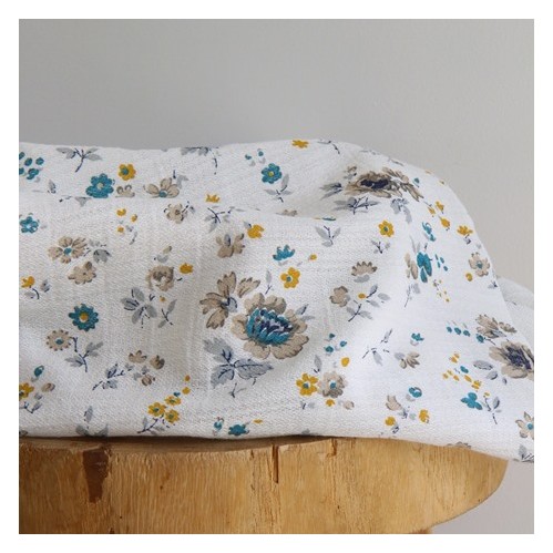 tissu coton fleurs - collection upcycling