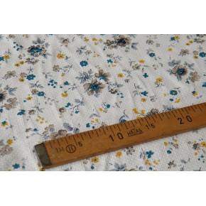 coton imprimé fleurs - un chat sur un fil