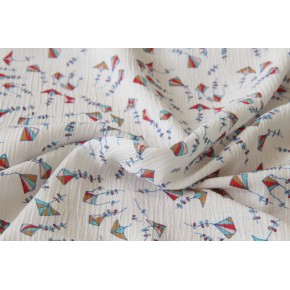 joli crépon de viscose original et frais - imprimé cerf volants