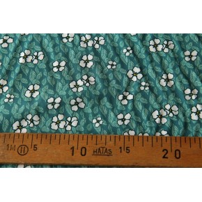 tissu viscose fine et fluide - fleurs vert