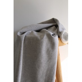 Tissu Sweat Envers Bouclette - gris chiné