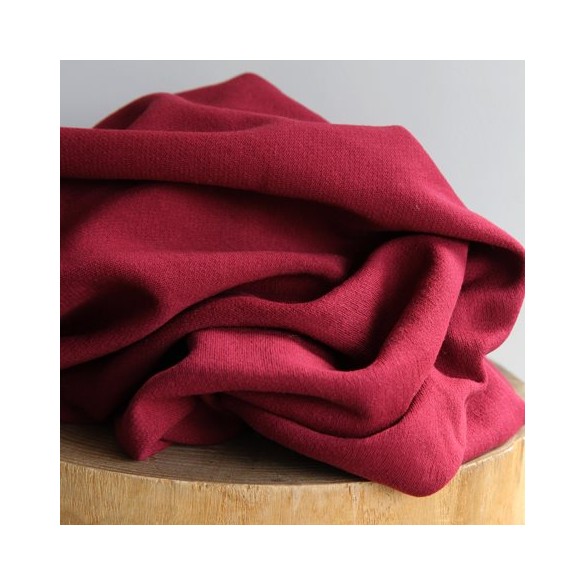 tissu sweat bordeaux - un chat sur un fil