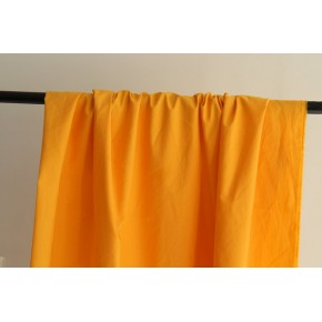 tissu coton jaune  - un chat sur un fil