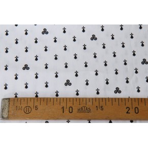 coton imprimé blanc avec motifs hermine et triskell