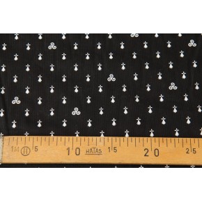 coton imprimé noir avec motifs hermine et triskell