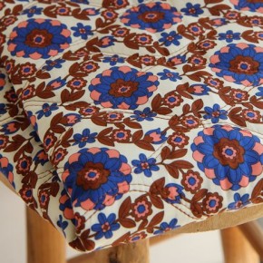 joli matelassé coton fleur et rayures - un chat sur un fil