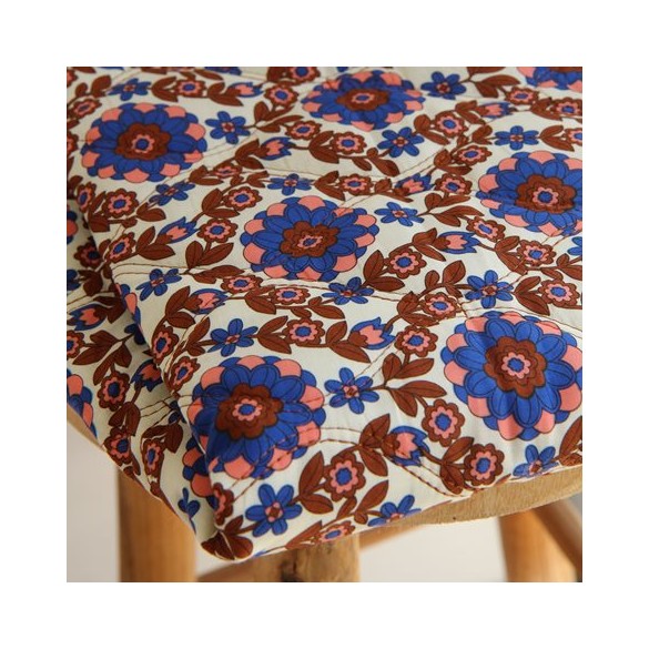 joli matelassé coton fleur et rayures - un chat sur un fil