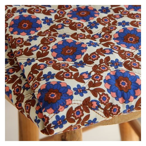 joli matelassé coton fleur et rayures - un chat sur un fil