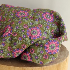 joli matelassé coton fleurs et rayures - un chat sur un fil