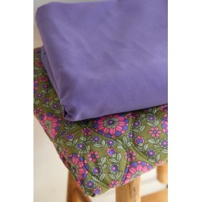 moleskine de coton assorti à ce matelassé fleurs lilas et vert