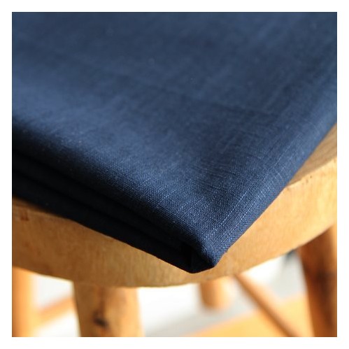 tissu lin marine - un chat sur un fil mercerie