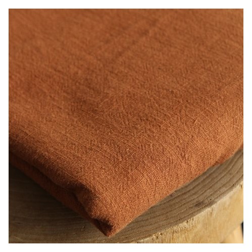 tissu en pur lin caramel - un chat sur un fil