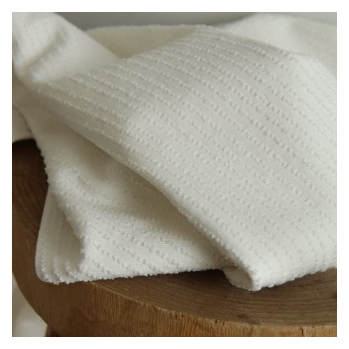 Gabardine coton en relief écru