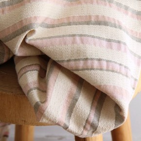 jacquard français - rayures rose et écru