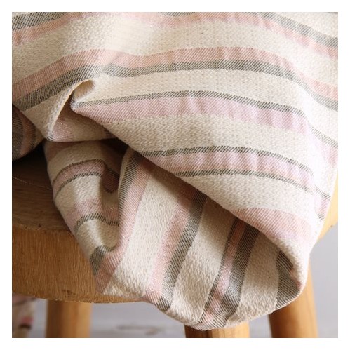 jacquard français - rayures rose et écru