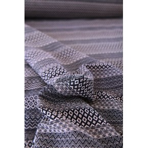 joli tissu jacquard upcyclé - marine et écru